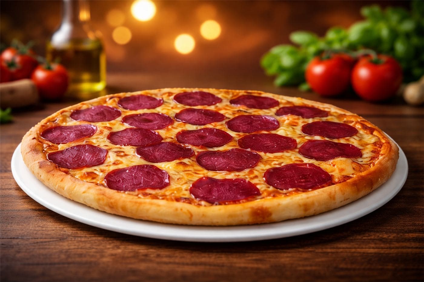 Salami Pizza als Hero-Hintergrund